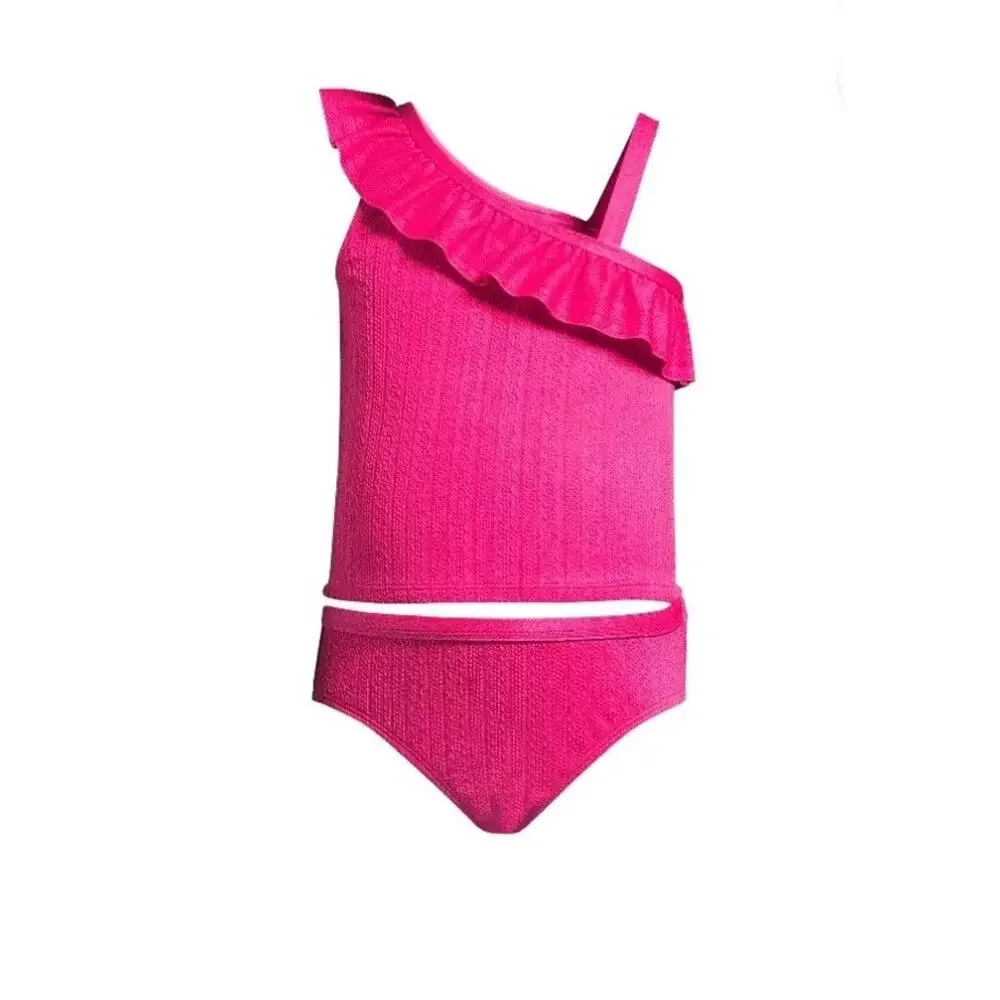 Wonder Nation Toddler Girl Pink Ruffle Strap Tankini 2 Piece Swimsuit Size 12M
